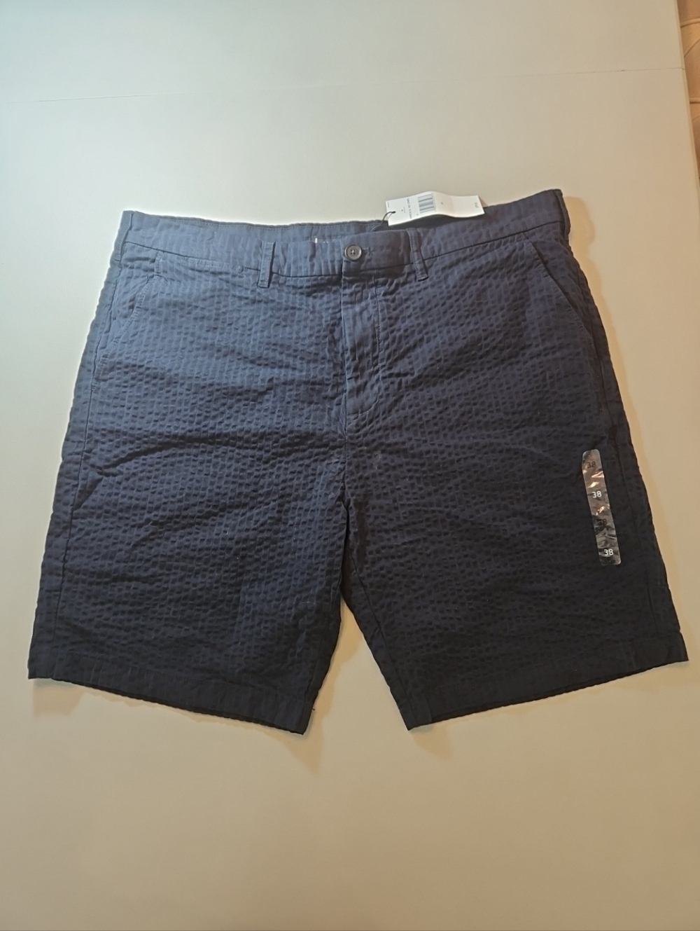 Tommy Hilfiger Navy Seersucker Flat-Front Shorts $79.50